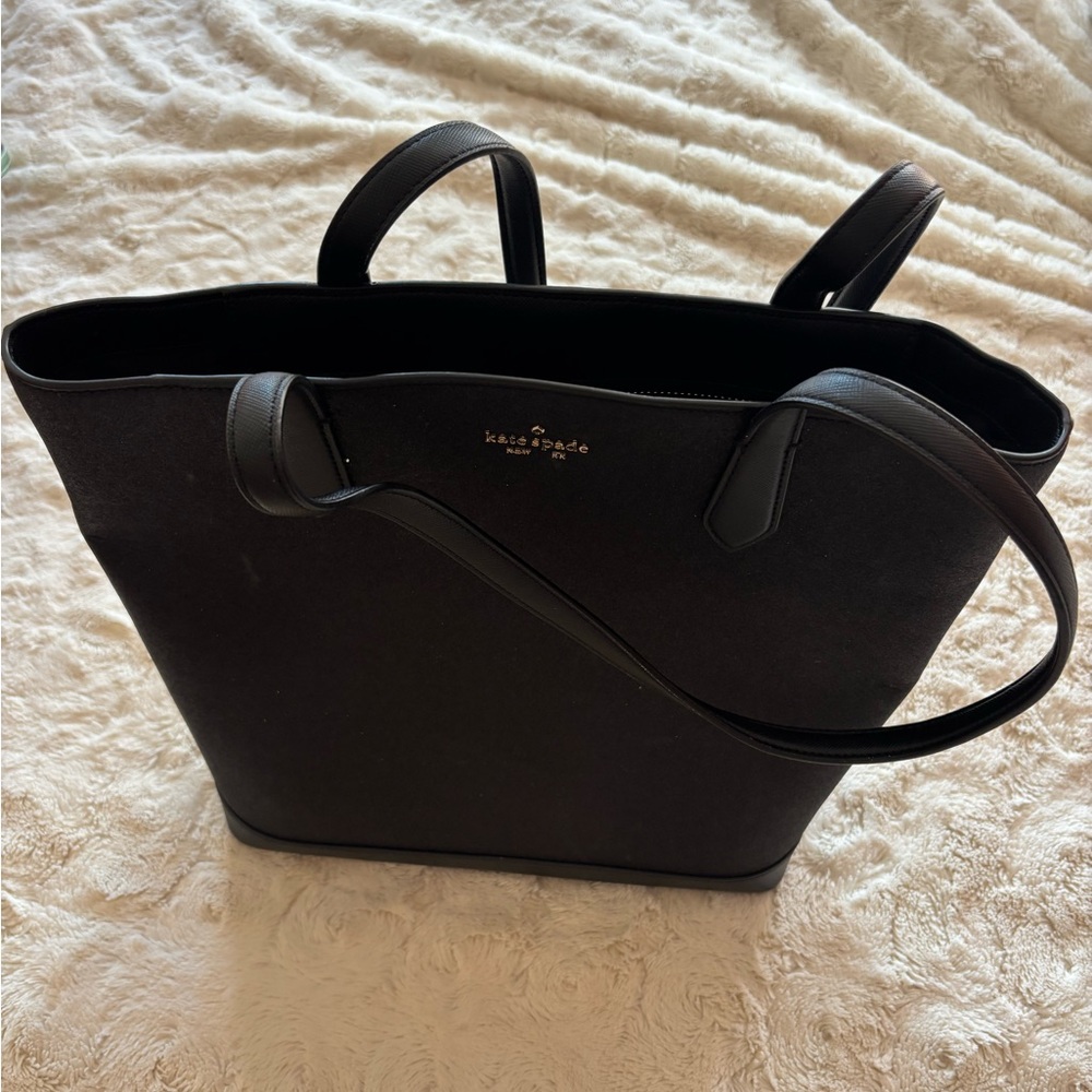 kate spade Black Leather Top-Handle Tote